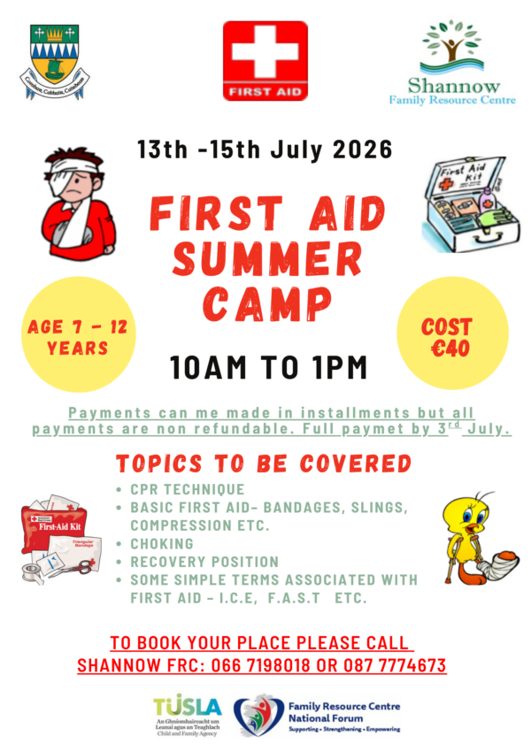 First Aid Summer Camp for children aged 7 to 12 years